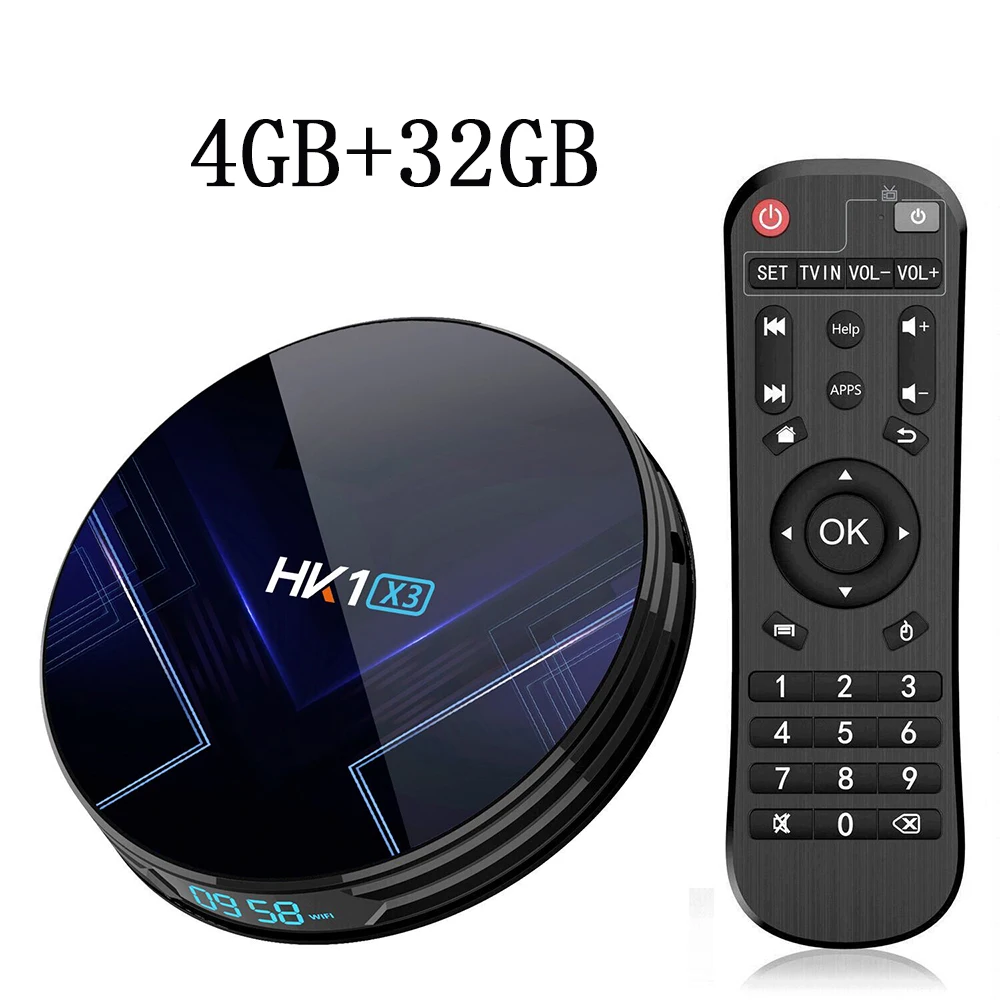 HK1 X3 Android 9,0 ТВ приставка Amlogic S905X3 Смарт ТВ приставка 4K 4GB 128GB H.265 Android приставка медиаплеер двойной Wifi Youtube Netflix - Цвет: 4GB 32GB
