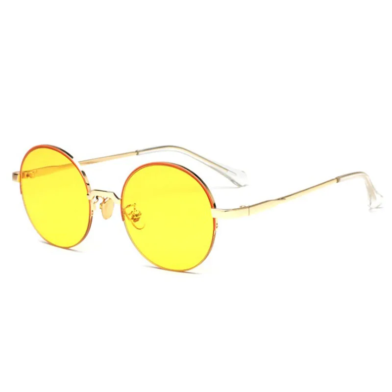 ocean yellow Новое поступление, металлические круглые солнцезащитные очки для женщин, полурамки, модные UV400 Солнцезащитные очки для мужчин - Цвет линз: ocean yellow