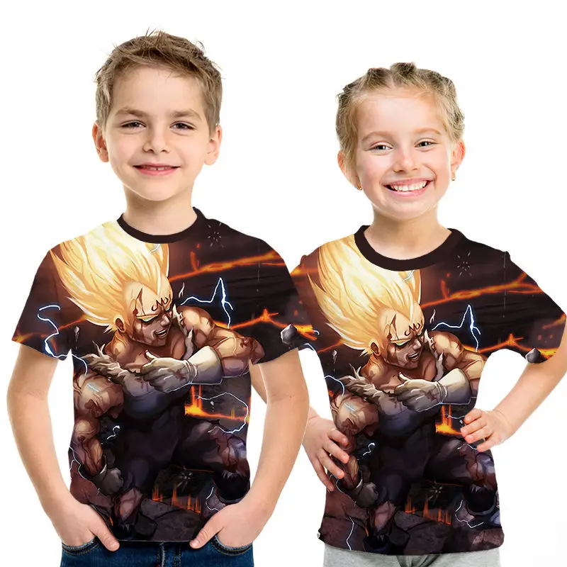 Футболка с Драконий жемчуг одежда для родителей и детей с 3d принтом Z Goku детская повседневная одежда в уличном стиле с принтом из мультфильмов для мальчиков и девочек, забавный летний топ