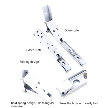 

2 Pcs Folding Shelf Bracket Wall Mount Table Hinge Stainless Steel Spring Loaded Supports TUE88
