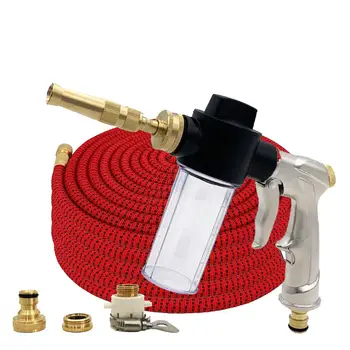 

High Pressure Water Gun Garden Hose Retractable Magic Hose EU Car Wash Hose With Metal Spray Gun For Outdoor Garden Watering