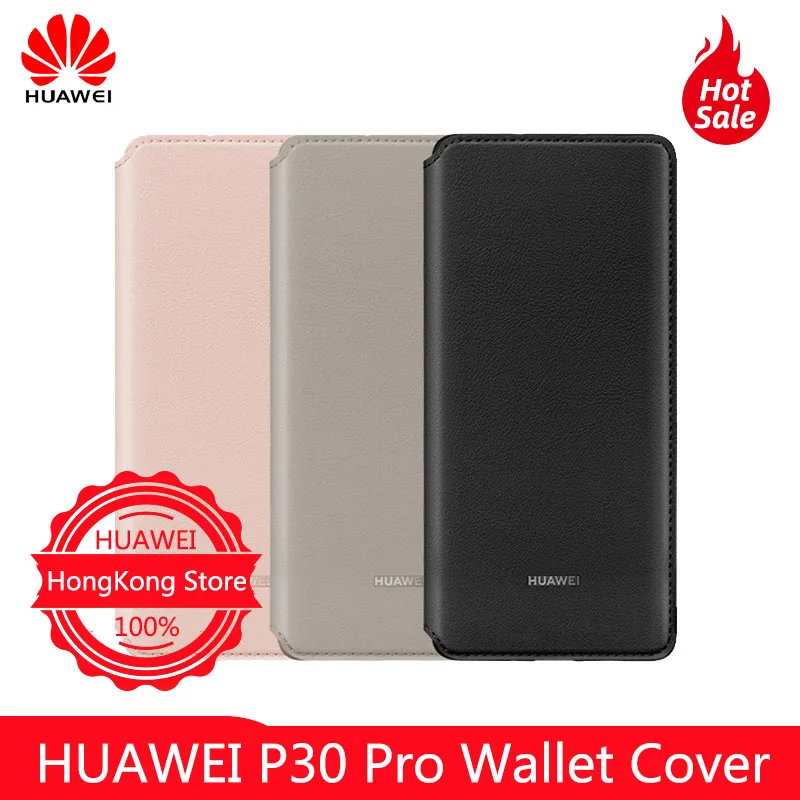 

100% Original HUAWEI P30 Pro Wallet Cover Case Fully fitted protective shell anti-fall leather case Official customization