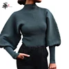 Turtleneck Woman Sweaters Fall Long Sleeve Knitted Sweaters for Women Winter Clothes Women Crop Top Women Jumper Cropped Sweater ► Photo 1/6