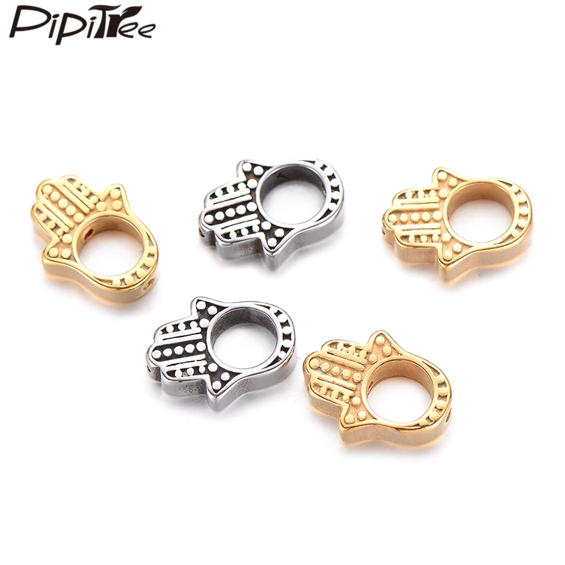 Pipitree 4 шт. Мода DIY Полые Hamsa ручные шармы Разъемы для браслета из нержавеющей стали