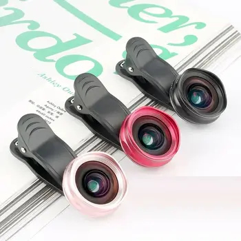 

3 In1 Fish Eye+ Wide Angle + Macro Camera Clip-on Lens for Phone Smartphone Camera Telescoping Lens