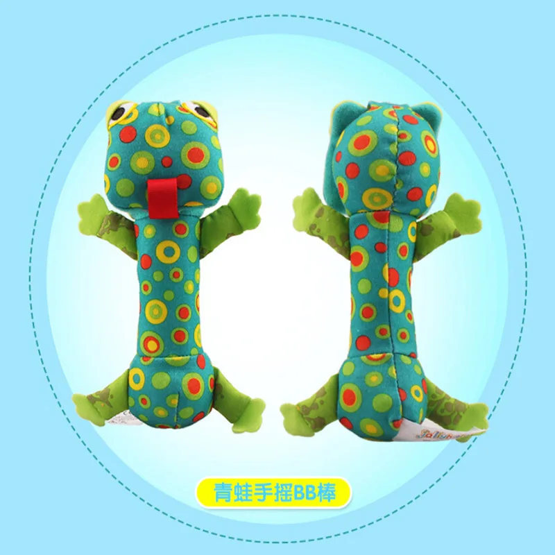 frog Лучшая, мягкие игрушки с мультяшным животным, Детские ручные палочки, звуковые Мультяшные обучающие игрушки для новорожденных, плюшевые Веселые погремушки, игрушки Sonajas - Цвет: frog