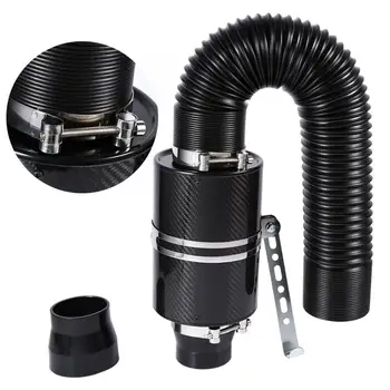 

Universal Air Filter Car Wind Box High Flow Carbon Fiber Diversion Real Oil Real Ducting Intake Admission Bent Stretch Tube
