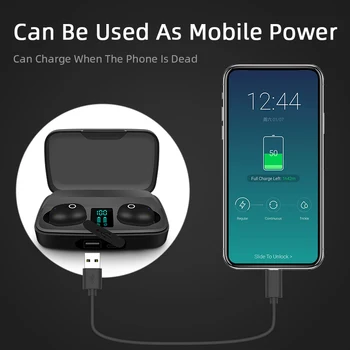 

Bluetooth Earphone V5.0 Touch Wireless Earbuds 9D Stereo Sport Waterproof Headset handsfree LED Power display with Mic