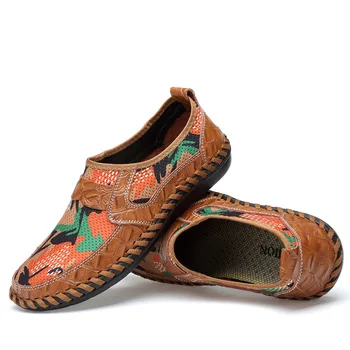 

New Casual Shoes Lightweight Breathable Sport Shoes Plus Size Men's Shoes Men's 2020 Spring and Summer Genuine Leather Slip-on