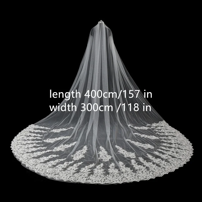 

Фата свадебная Однослойная с гребнем, белая кружевная, для невесты, аксессуары для волос