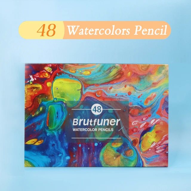 Brutfuner 12/48/120/160/260 Professional Oil Colored Pencils Wood Watercolor Pencils Drawing Pencil Set For School Art Supplies 48 water colors