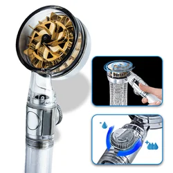 High Pressure with Fan Rainfall Shower Head High Pressure Water Saving  Adjustable Flow One-key Stop Water Barthroom Accessories