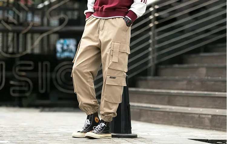 Уличная хлопковая шаровары, штаны для бега мужские повседневные спортивные брюки с карманами длинные брюки мужские