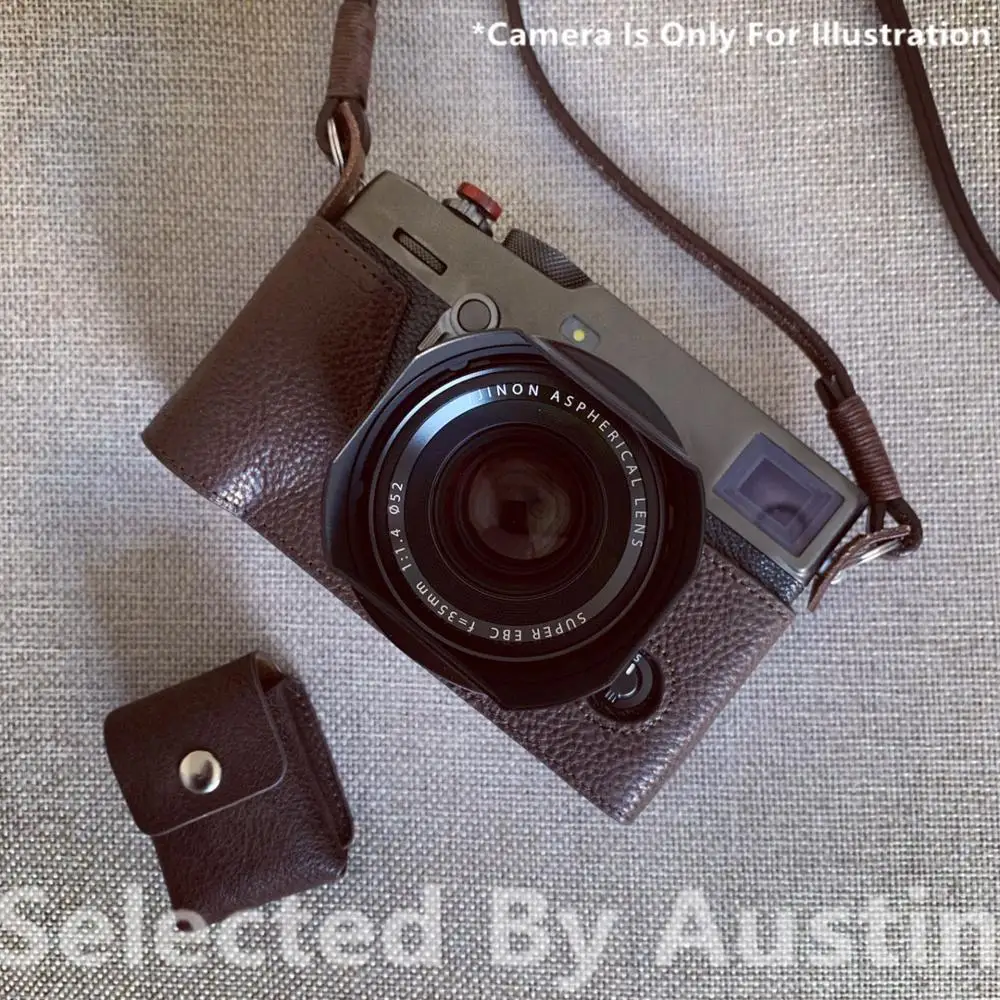 Case da Câmera de Couro Base para Fuji Feito à Mão Case de Couro Bolsa Capa Fujifilm Xpro3 - Image 6