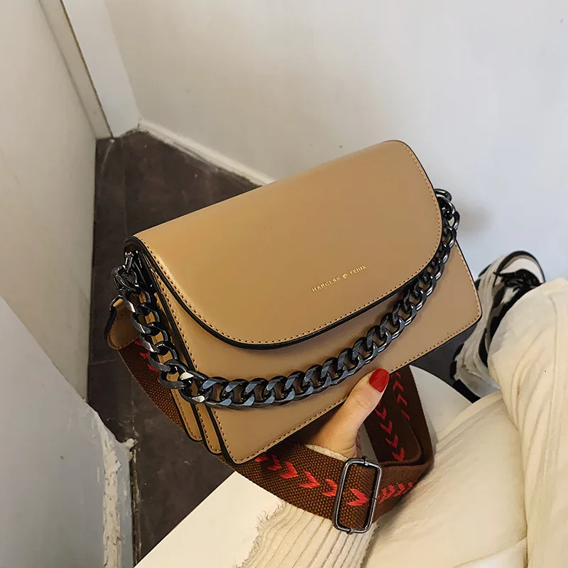 

2020 Spring New Style Stereo Stereotypes Square Sling Bag Double Bib Chain Shoulder WOMEN'S Bag