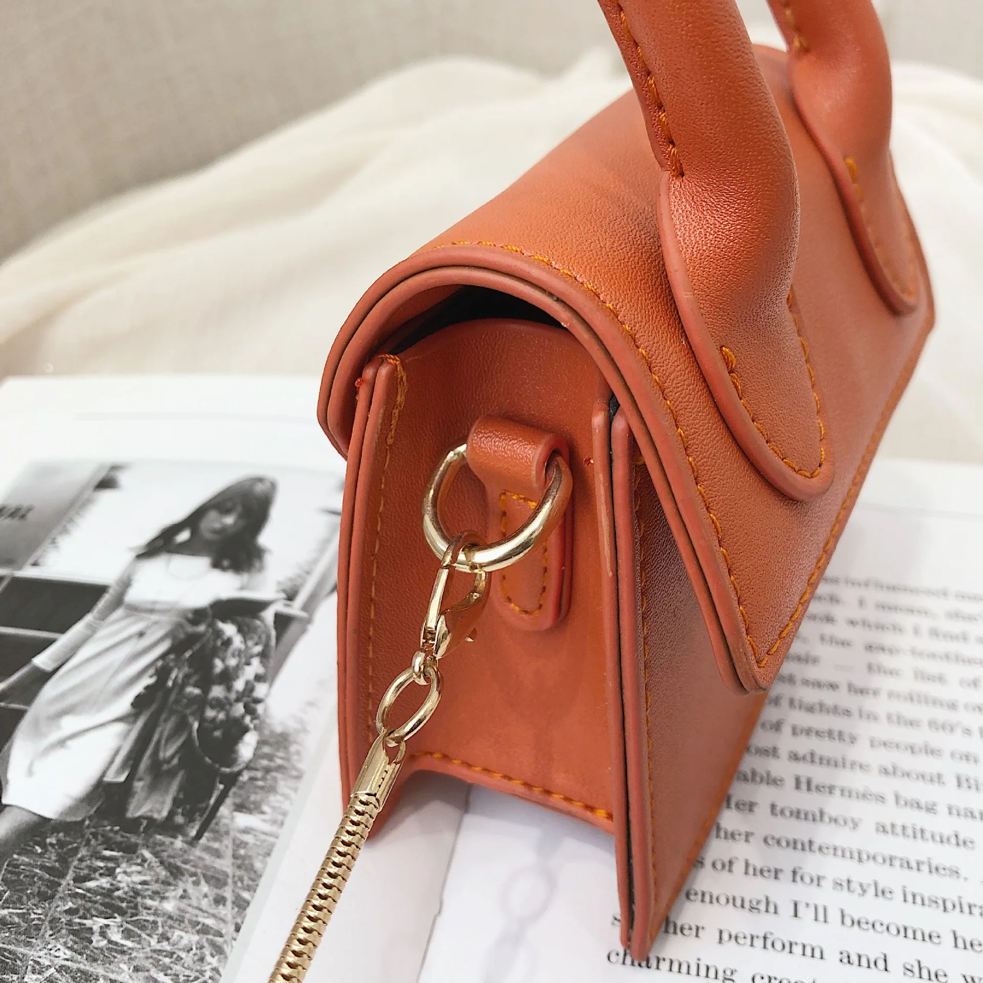 

2019 New Style Stereo Candy-Colored Trapezoid Square Sling Bag Ear Hand Shoulder WOMEN'S Bag