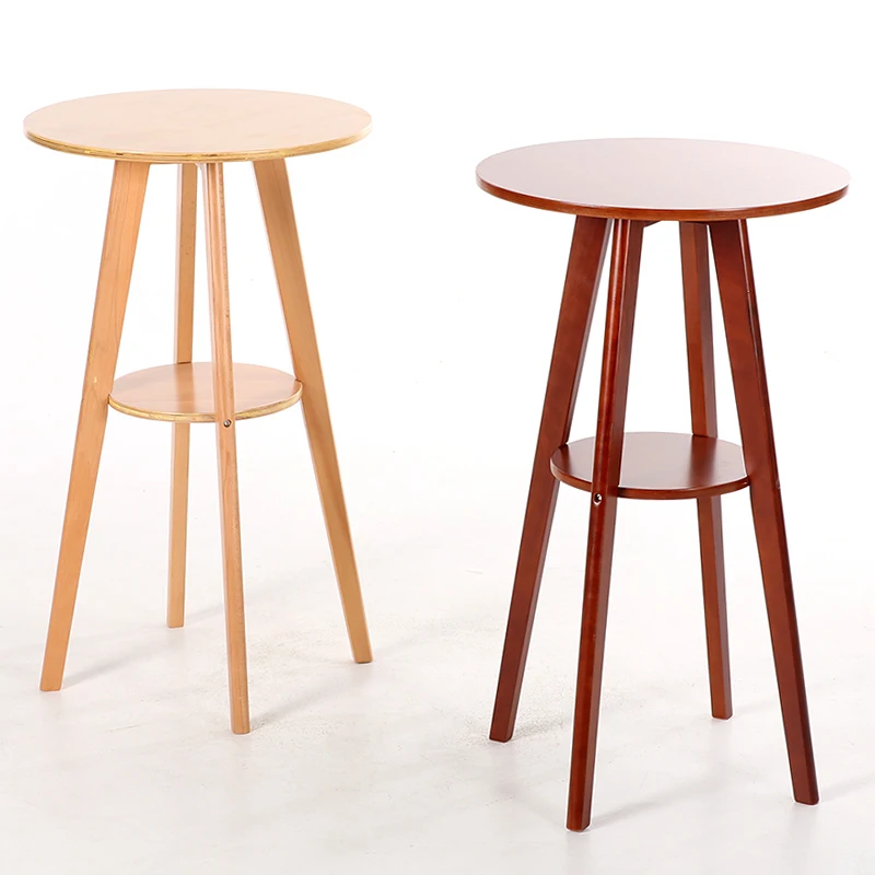 

Nordic solid wood bar table double round coffee table bar table to discuss high table and chair combination home desk