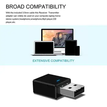 

2 in1 Bluetooth 5.0 Audio Receiver Transmitter Wireless Mini 3.5mm Transmitter Adapter PC For TV Stereo Car Bluetooth D0I8