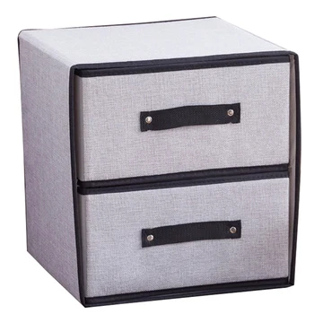

Foldable Storage Box for Clothes Washable Underwear Storage Box Polyester Fabric Drawer Organizer Storage Containers Light Gray