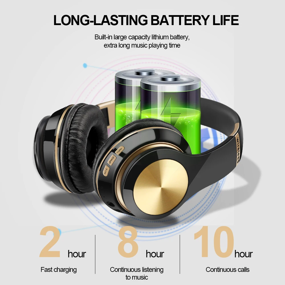 New Bluetooth headphones Enhanced version Support TF stereo bass for computer sport headset best headphone wireless with mic