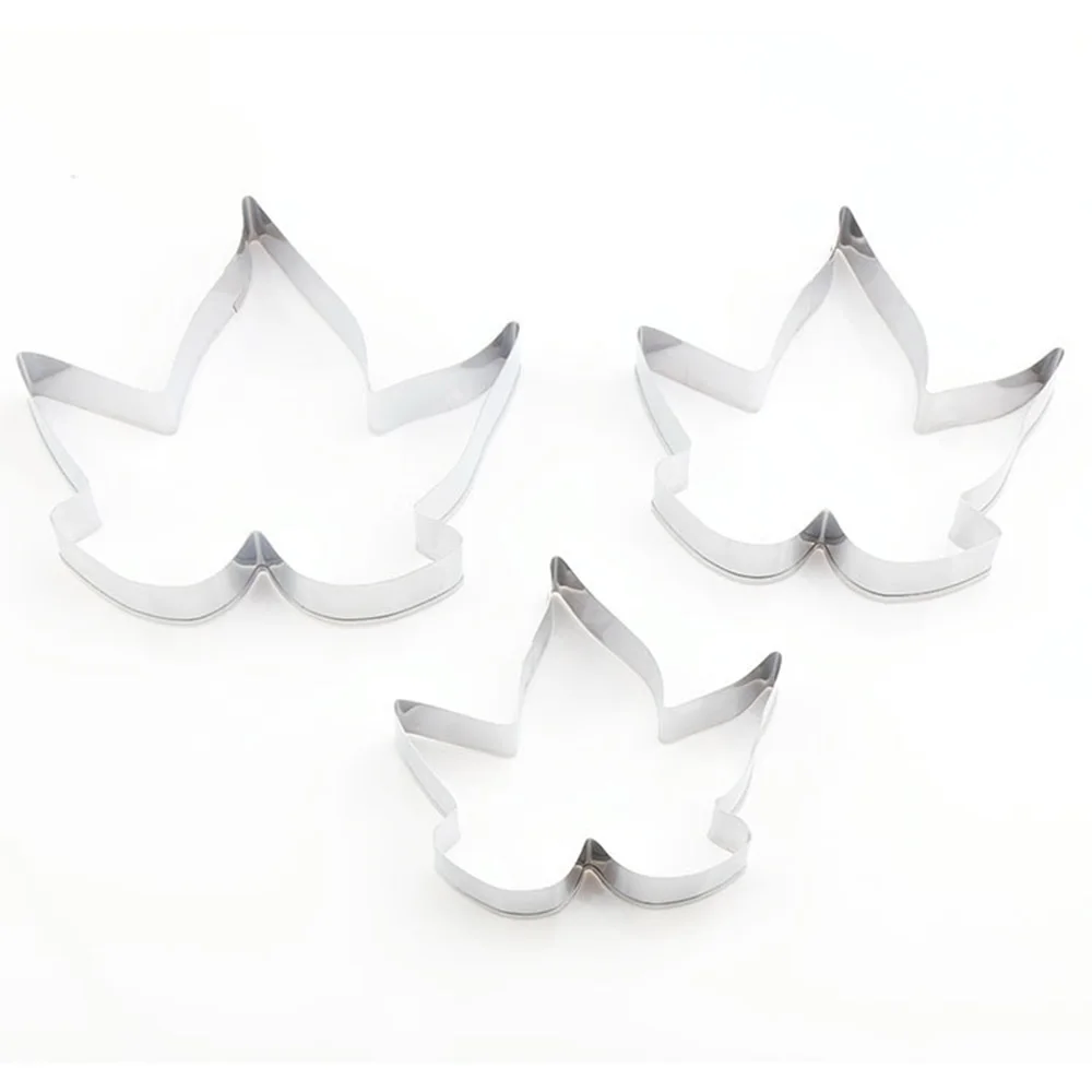 3pcs Maple Leaf Pastry Mould Baking Biscuit Mold Cookie Cake Cutters Decoration Mold Baking Mould Tools 3