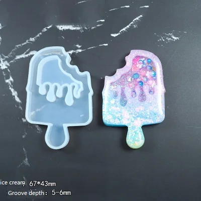 ice cream Популярная 1 шт. симпатичная цепочка для ключей шейкер формы ювелирные изделия Ремесло формы силиконовые ювелирные изделия аксессуары DIY ремесло формы - Цвет: ice cream