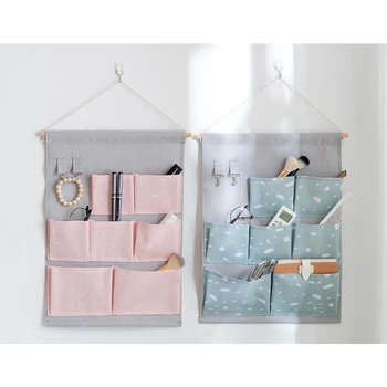 

Lovely Snow Hanging Closet Multi-Grid Organizer Pockets Large Capacity 7 Pockets Household Wall Hanging Storage Bag Space Saving