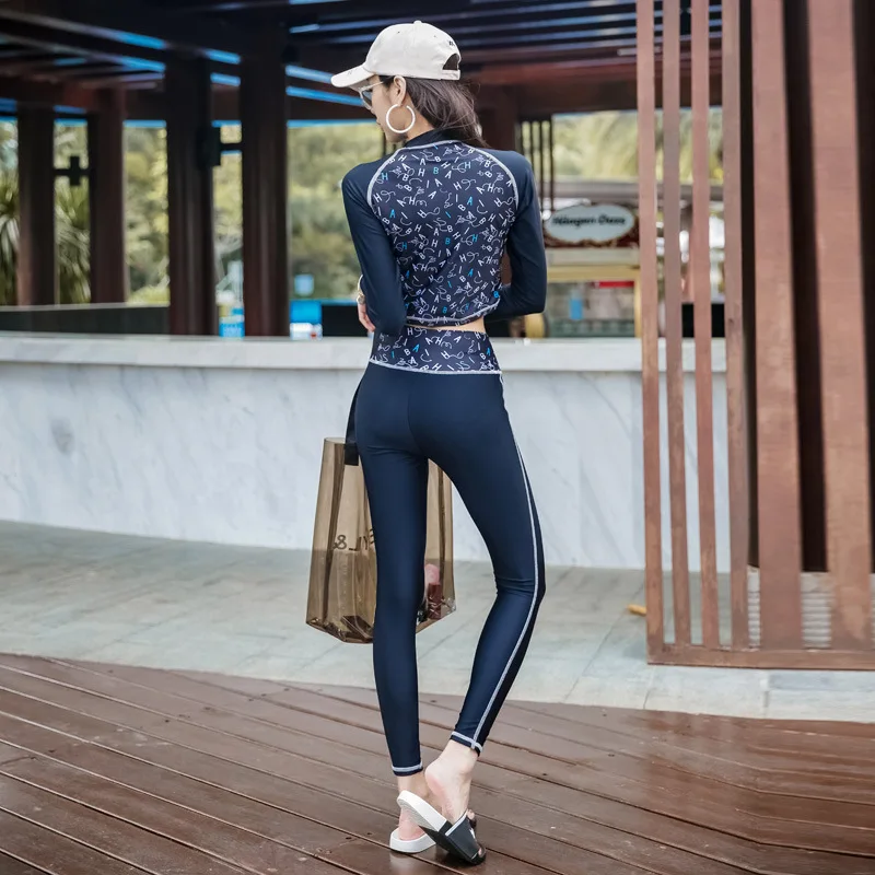 

Blue Sea New Style Bathing Suit Fashion & Sports Casual Split Type Triangular Trousers Three-piece Set Bathing Suit 19009