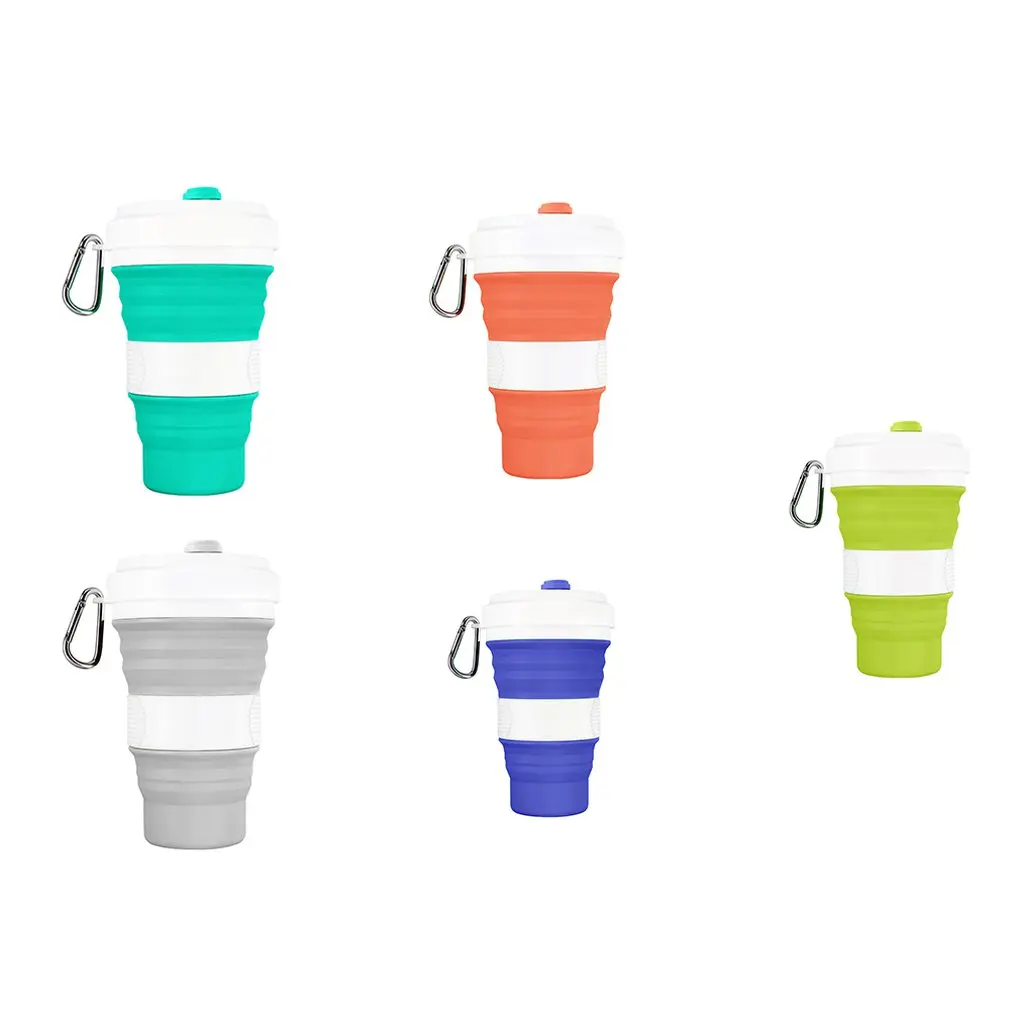 550Ml Large Capacity Cold Kettle Silicone Folding Cup Outdoor Portable Telescopic Folding Silicone Cup