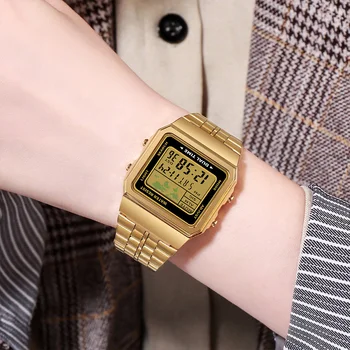

SYNOKE Ladies Watch Gold Watch Fashion Casual Waterproof Digital Watch Relogio Feminino LED Calendar Women Clock Montre Femme