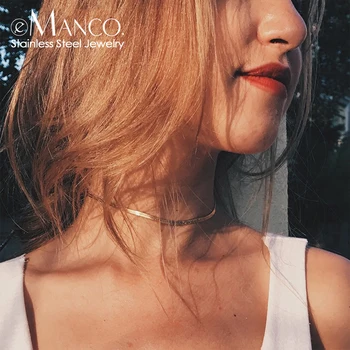 eManco Aesthetic Gold Stainless Steel Necklace Snake Chain Choker Necklace Women Necklaces for women Wholesale Jewelry