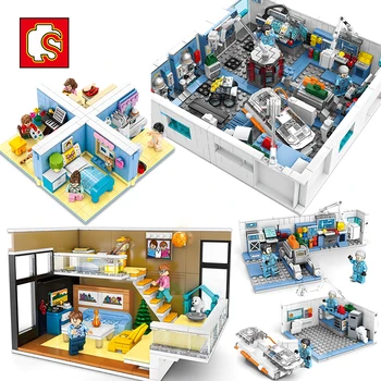 

SEMBO City Creative Street View Living House Room Model Assemble building block kids kit toys children Birthday gift brinquedos
