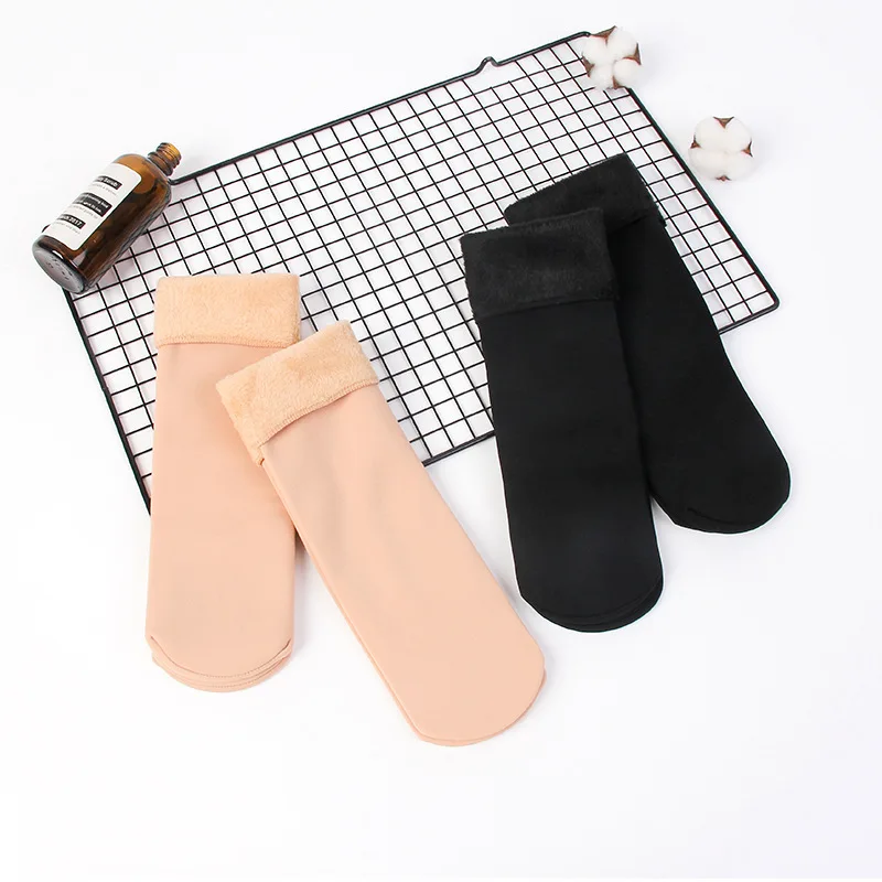 

Five Pairs of a Generation of Fat Autumn and Winter Hot Selling Snowfield Socks Brushed and Thick Warm Tube Socks Solid Color WO