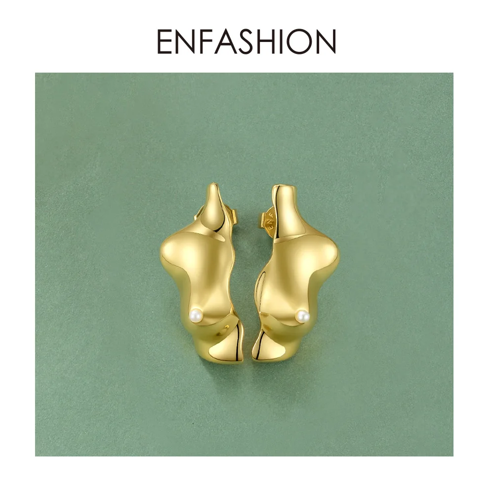 ENFASHION панковские объемные серьги-гвоздики для женщин золотого цвета, специальные серьги, модные ювелирные изделия, серьги Mujer E191113