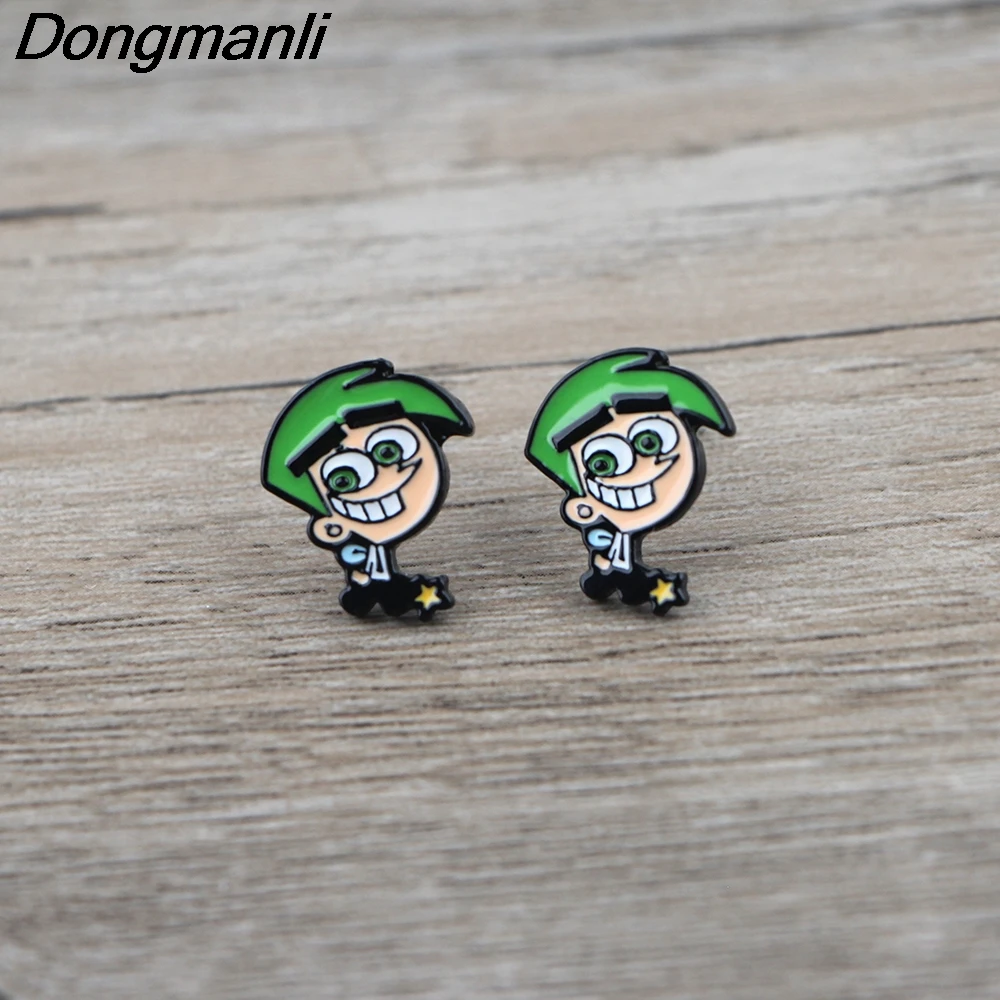 

BG416 Dongmanli 1 Pair Anime Characters Stainless Steel Prevent Allergy Earrings Cute Ear Studs For Women Jewelry Kids Gifts