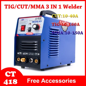 Cheap CT418 Tig/Cut/Mma 3 In 1 Multifunction Inverter Welding Machine Plasma Cutter 40A TIG ARC 160A Argon Electric Welder Equipment