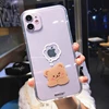 Funny Cute Cartoon Bear Clear Phone Case For iPhone 12 Pro Max Mini 11 X XS XR 7 8 Plus Animal Couple Transparent Soft TPU Cover ► Photo 3/6