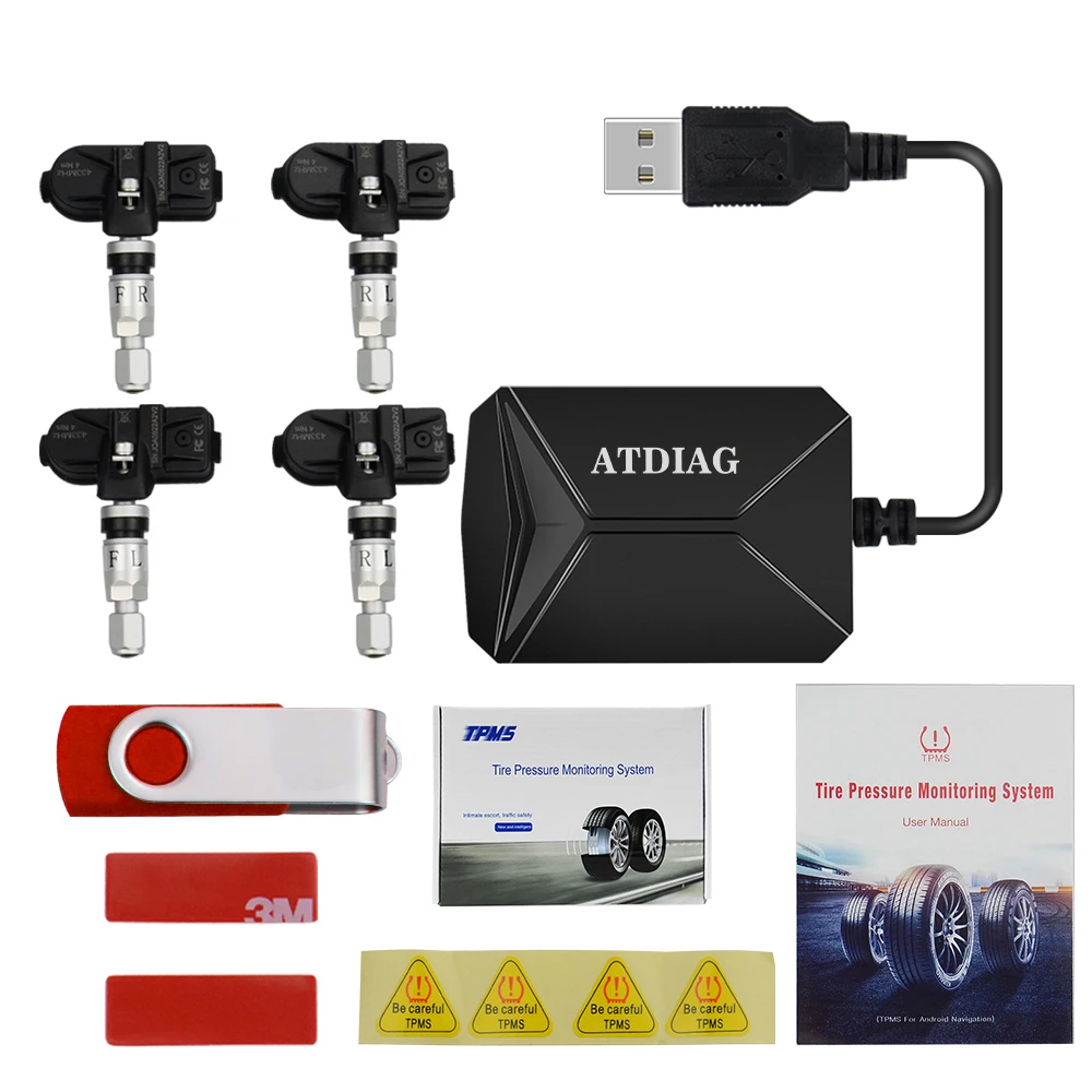 4  ܺ  ִ TPMS USB ȵ̵ TPMS ڵ Ÿ̾ з , 116 psi ͸ 溸 ý 5V  