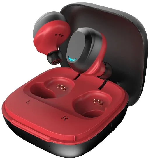 Daywemet Bluetooth 5,0 наушники 5 часов воспроизведения беспроводные наушники HiFi стерео наушники с зарядной коробкой для iPhone samsung - Цвет: Красный