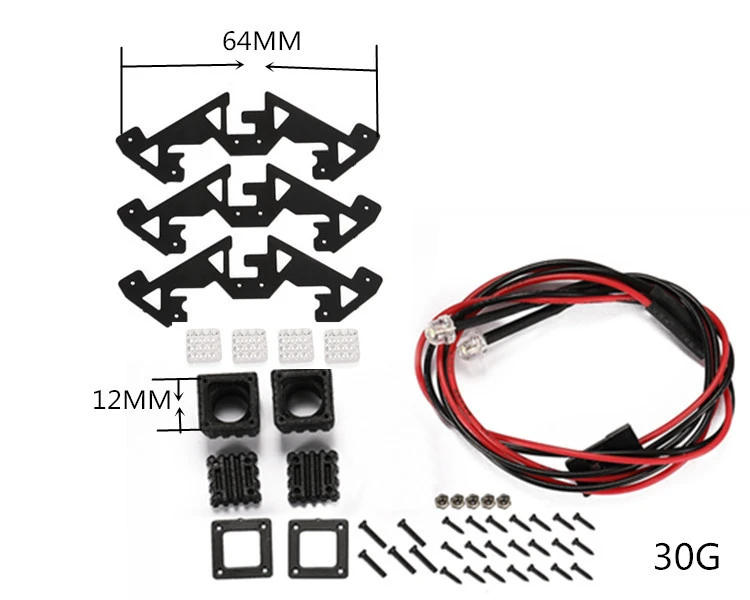 1 пара светодиодные фонари для гусеничного автомобиля 1/10 RC SCX10 III AX103007 JEEP TRX4 TRX6 G63