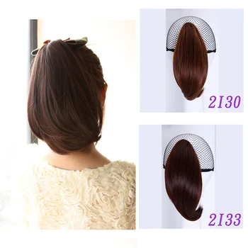 

XUANGUANG For women Fashion straight ponytail Wig tail False ponytail Grip ponytail Ponytail High temperature can be ironed