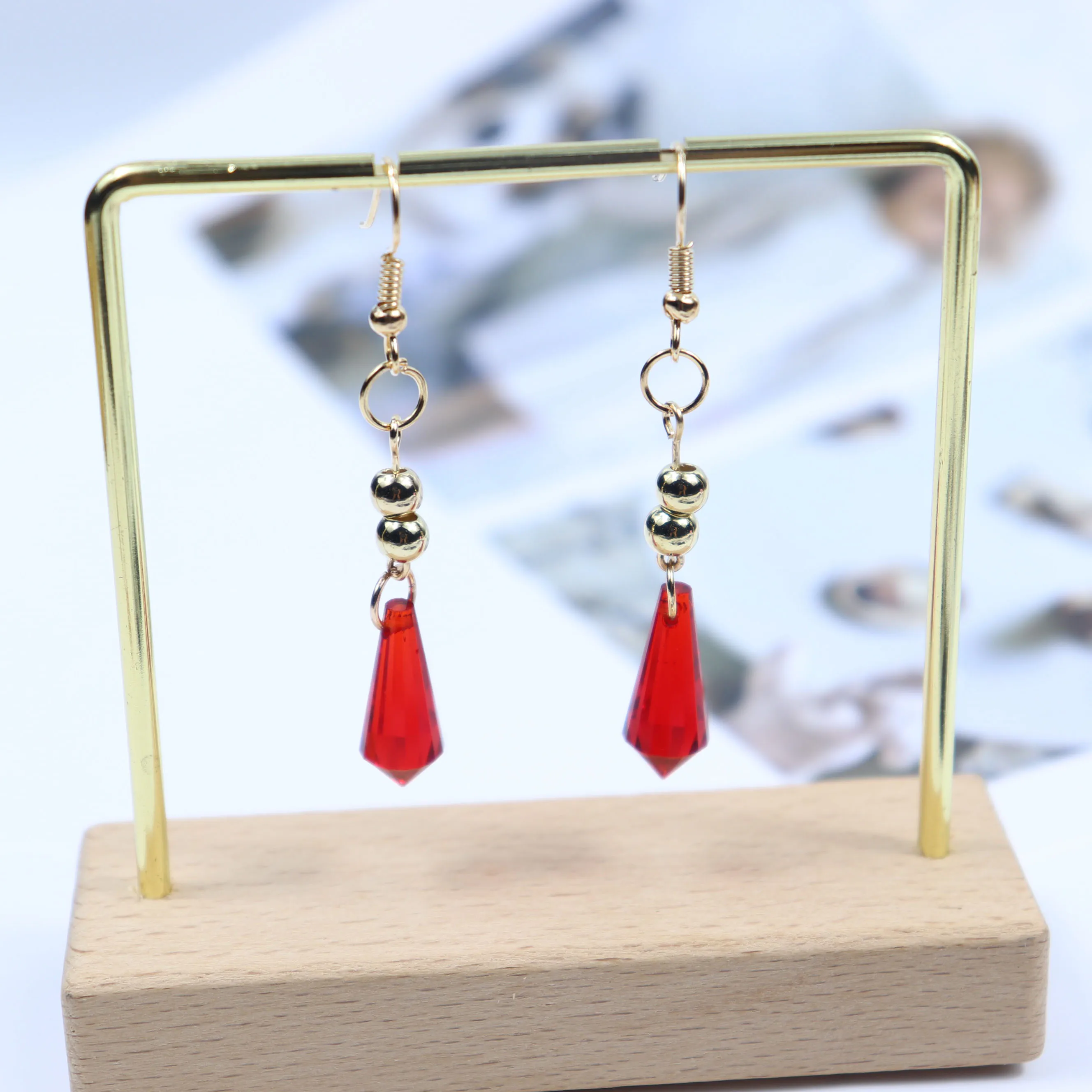 Genshin Impact Tartaglia Earrings Anime Jewelry Cosplay Genshin Childe Earring Men Women Trendy Accessories Crystal Drop Earring drop earrings crystal earrings