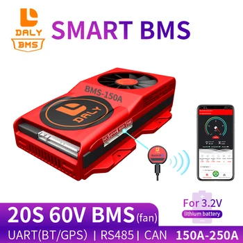 

smart BMS 20S 60V 150A 200A 250A Bluetooth 485 to USB device CAN NTC UART software Li-on Battery protection Board BMS With Fan