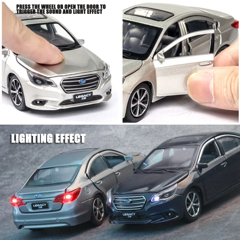 1:32 Subaru Legacy Alloy Diecast Toy Vehicle Model Car High Simitation With Light/Sound Cars Toys For Children Kids Xmas Gifts