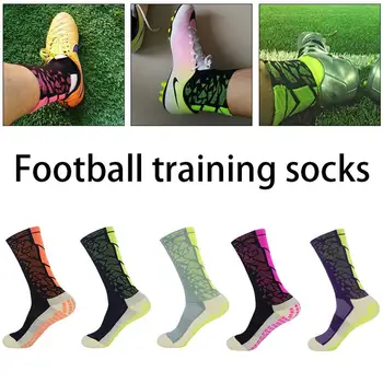 

2018 Socks Rubber Band Mid-Calf Soccer Anti Slip Equipment Football Team Pure Cotton Fitness
