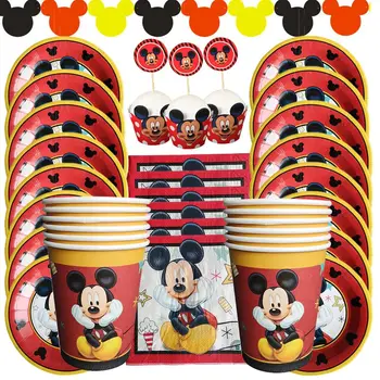 

Classic cartoon red Mickey party supplies birthday decoration Mickey theme party supplies girls Boys birthday tableware