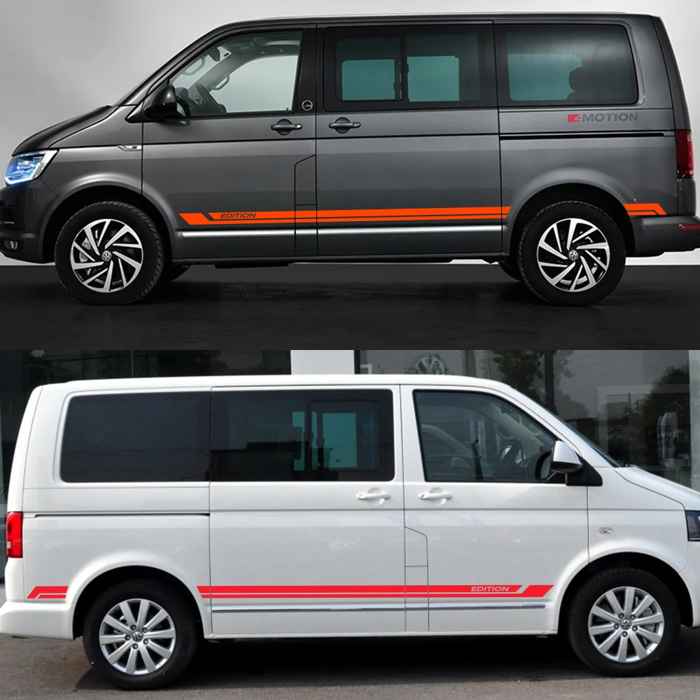 Для Volkswagen Multivan T5 T6 наклейки для боковой двери автомобиля, виниловая пленка, наклейки для автомобиля, аксессуары для тюнинга автомобиля, 2 шт