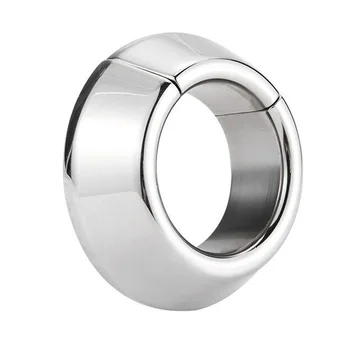 Magnet Penis Ring Clamp Male Chastity Training Device Stainless Steel Cockring Dick Scrotum Crusher Stretcher Sex Toys For Men 2