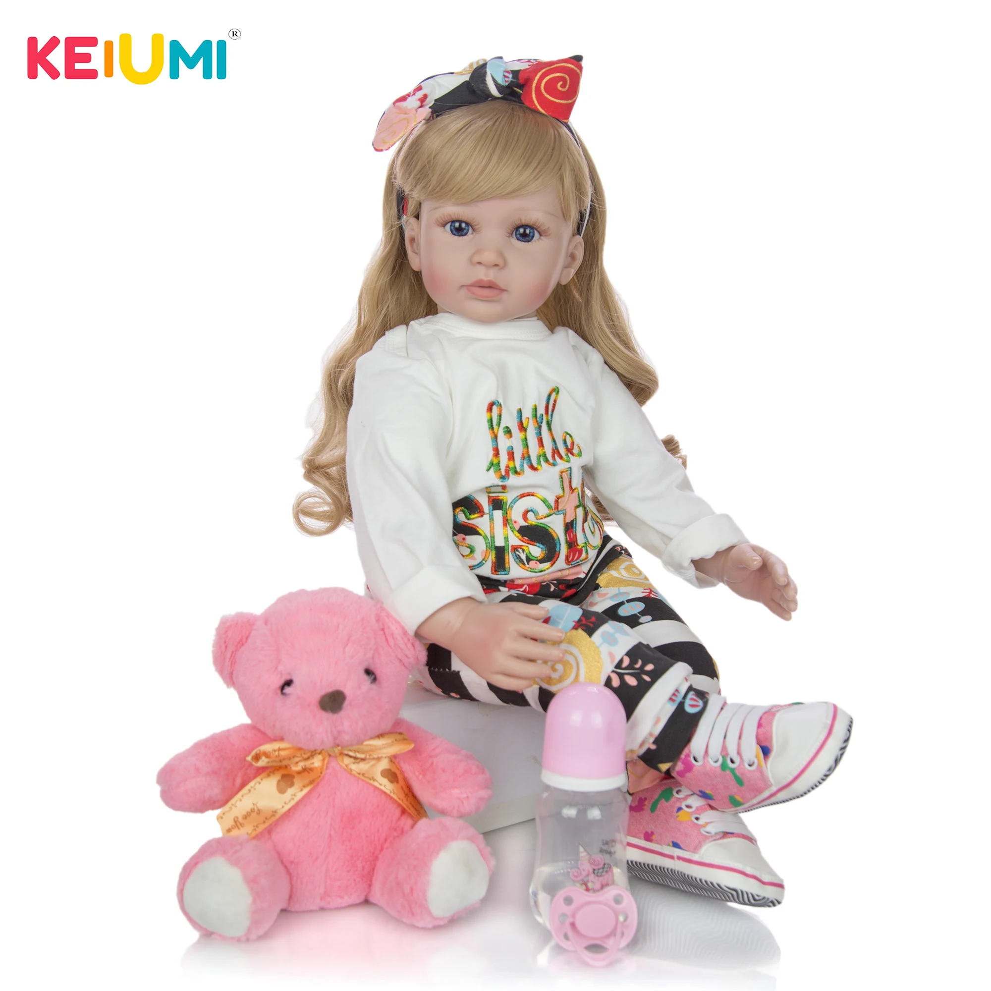 

KEIUMI 2019 Beautiful Reborn Baby Doll 60 cm Realistic Princess Silicone Vinyl Reborn Menina Doll For Girl Children's Day Gifts