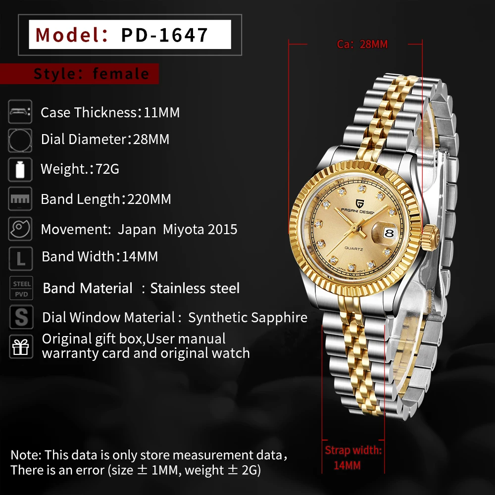 free drop shipping Automatic-self-Wind Female Watch gold silver stainless steel band waterproof auto date womens watches  (33)